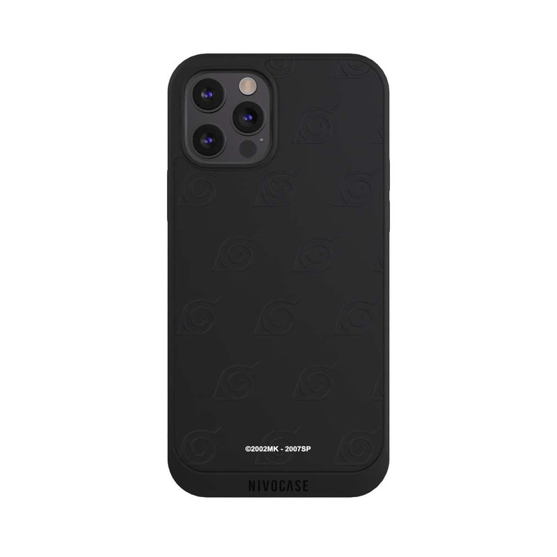 iPhone 12 Pro NIVOpure Konoha Pattern Noir sur Fond Transparent
