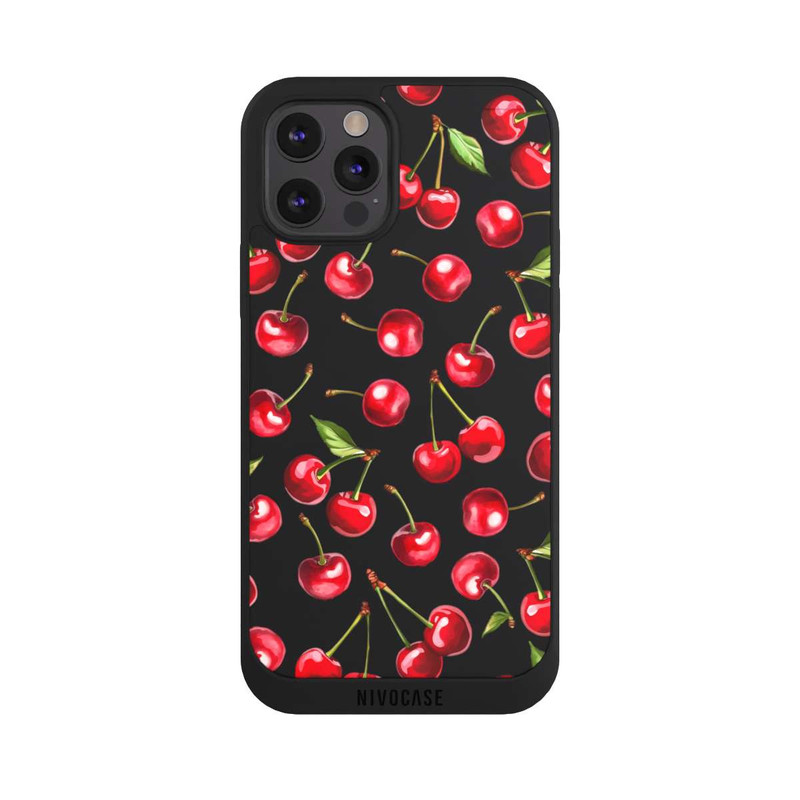 iPhone 12 Pro NIVOpure Cherry Pattern Transparent With AI