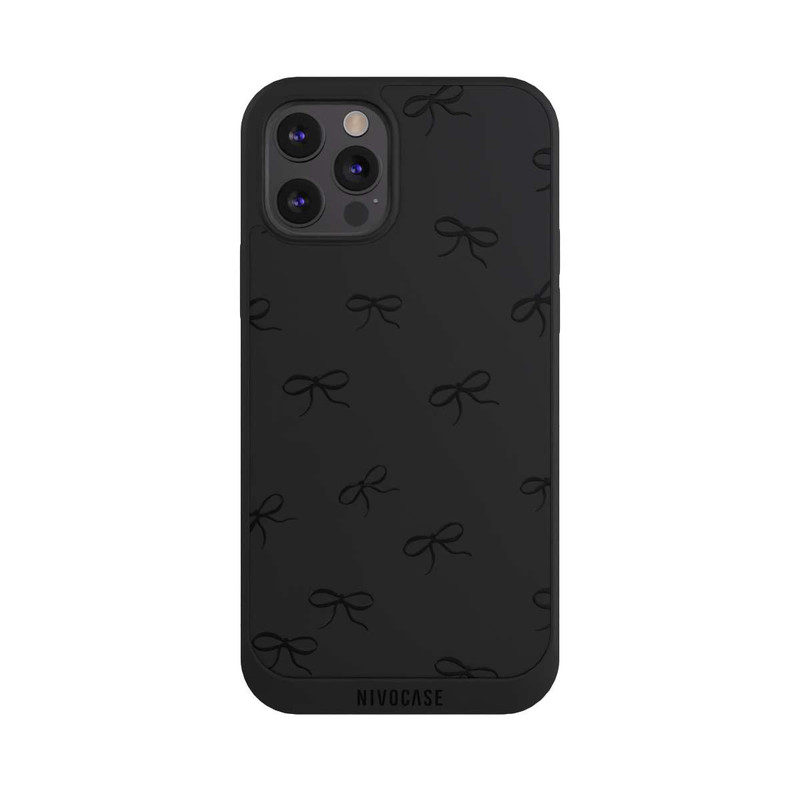 iPhone 12 Pro NIVOpure Bows Black Pattern Transparent