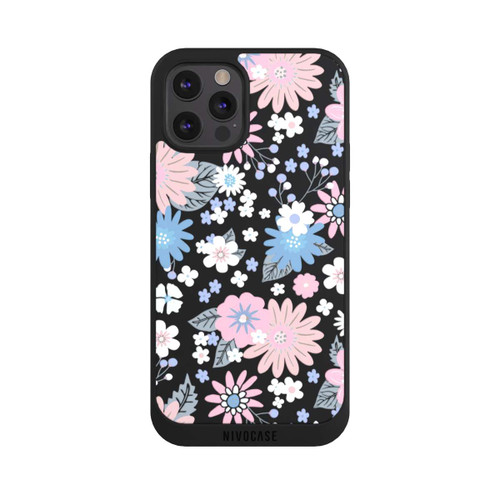 Apple iPhone 12 Pro NIVOpure Wildflower Pattern Illustration Pastell Transparent