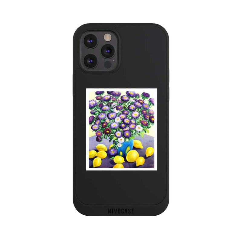 iPhone 12 Pro NIVOpure Purple Asters and Lemons by Christopher Ryland