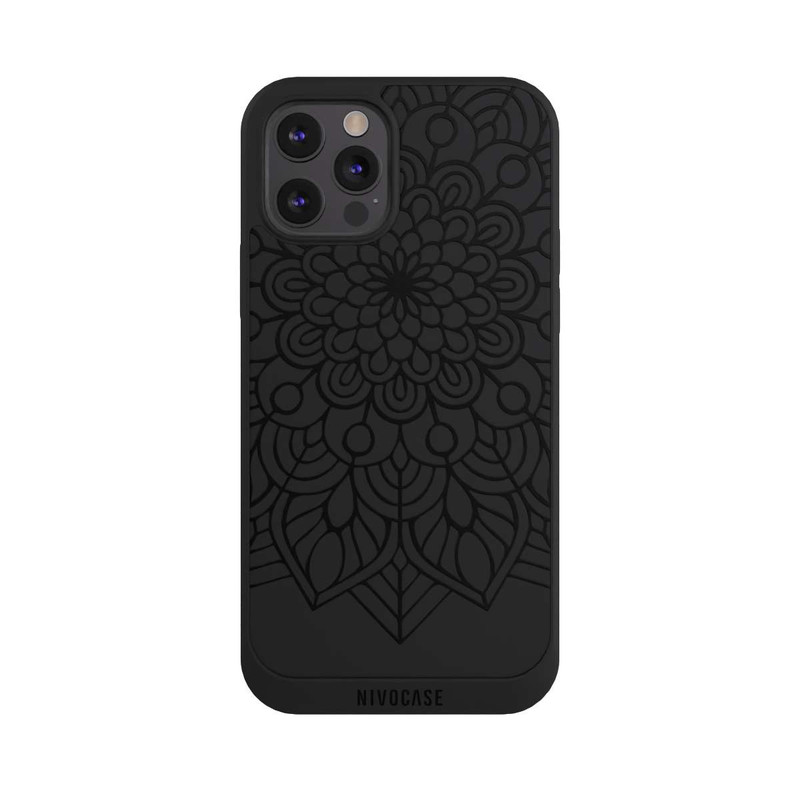 iPhone 12 Pro Max NIVOpure Mandala Indien Noir sans Fond