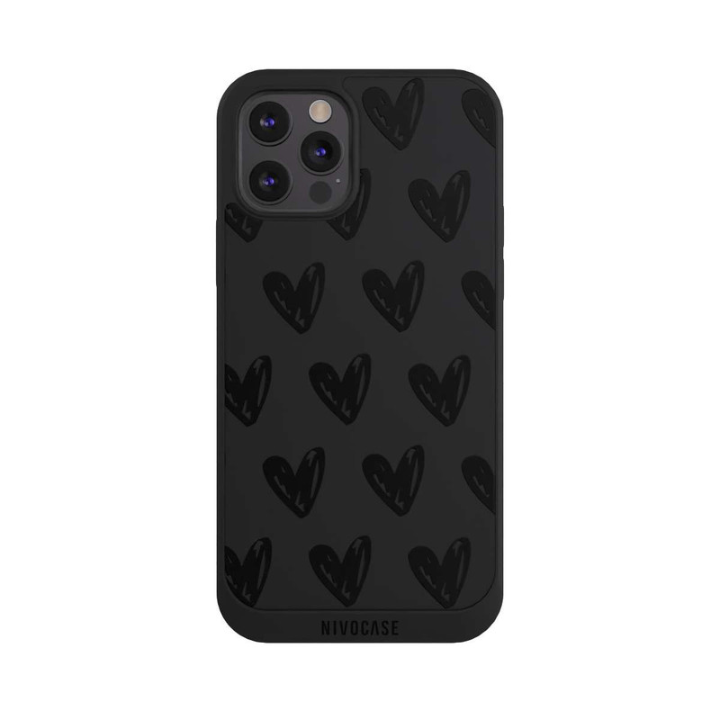 iPhone 12 Pro Max NIVOpure Coeurs noirs sans fond