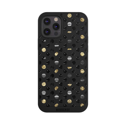 Apple iPhone 12 Pro Max NIVOpure Pois noirs dorés