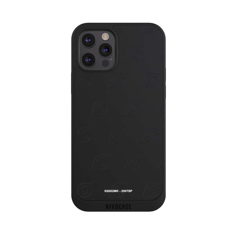 iPhone 12 Pro Max NIVOpure Konoha Pattern Noir sur Fond Transparent