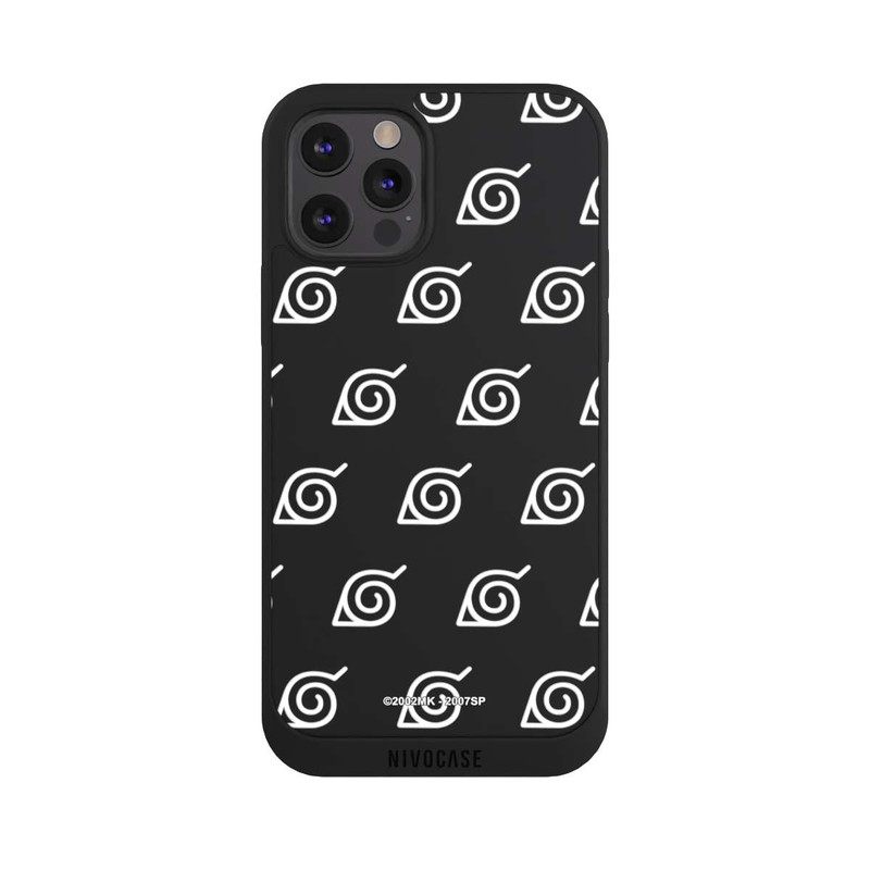 iPhone 12 Pro Max NIVOpure Konoha Pattern Blanc sur Fond Transparent