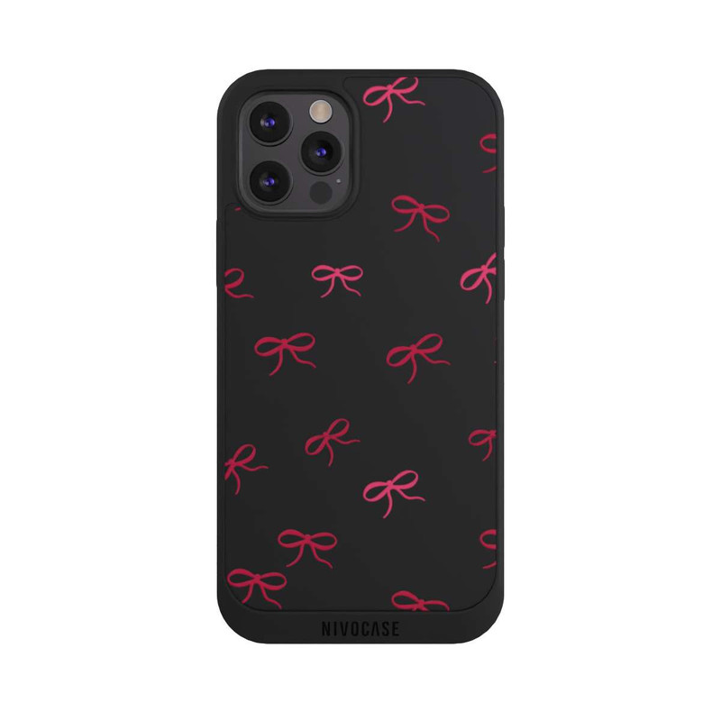 iPhone 12 Pro Max NIVOpure Bows Red Pattern Transparent