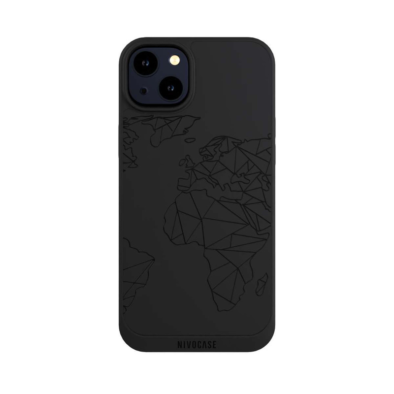 iPhone 14 Plus NIVOpure Carte Polygone Noir sans Fond