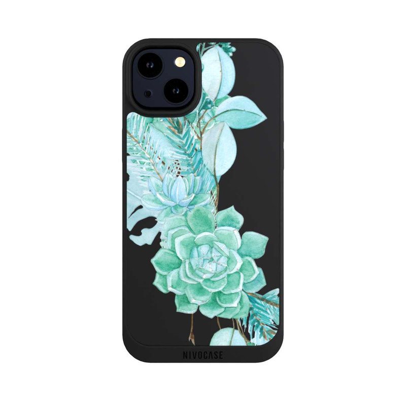 iPhone 14 Plus NIVOpure Flowers Mint Green Transparent