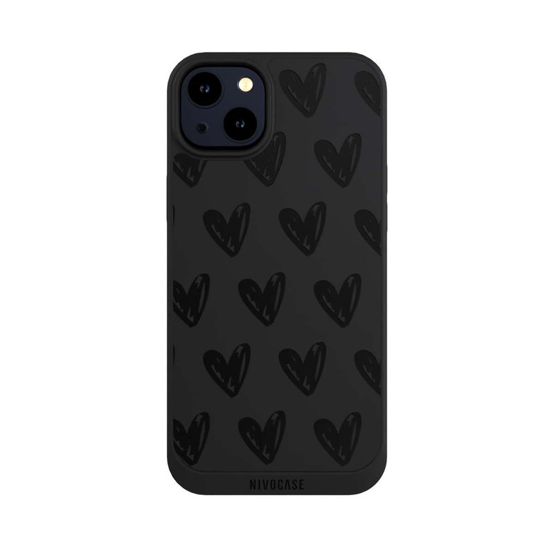 iPhone 14 Plus NIVOpure Coeurs noirs sans fond