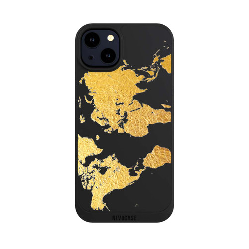 Apple iPhone 14 Plus NIVOpure World Map Gold Transparent