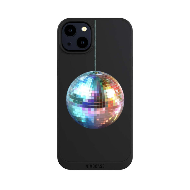 iPhone 14 Plus NIVOpure Discokugel Party Blau Gold Transparent mit KI