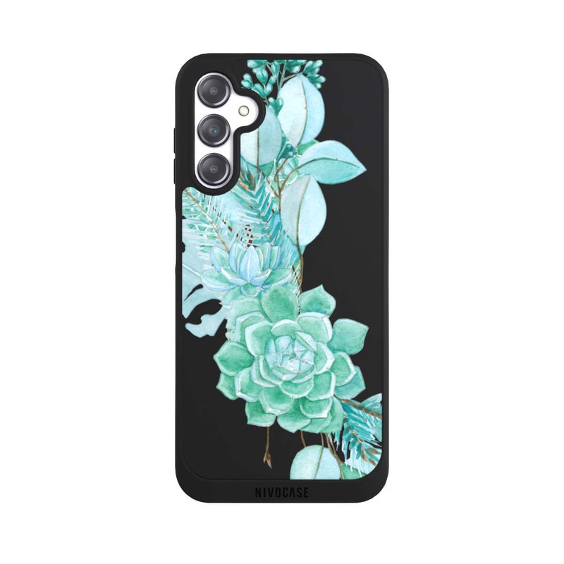 Galaxy A14 5G NIVOpure Sukkulenten Blumen Mintgrün Transparent