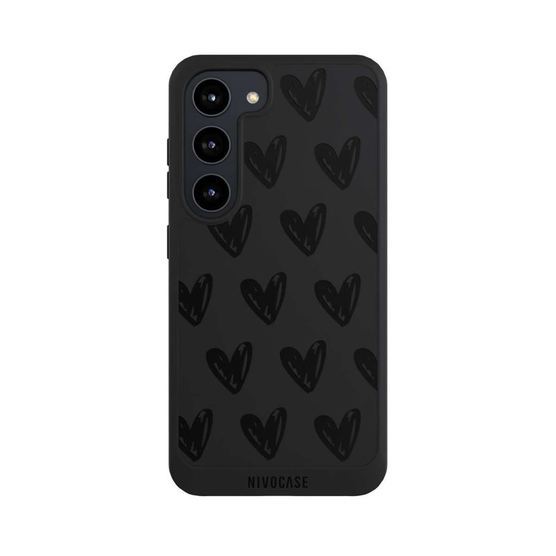 Galaxy S23 NIVOpure Black Hearts transparent