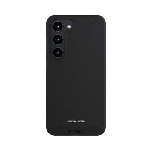Samsung Galaxy S23 NIVOpure Konoha Pattern Noir sur Fond Transparent