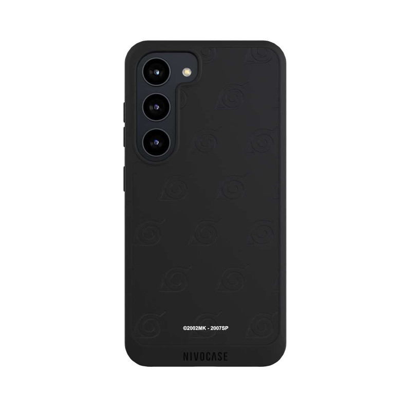Galaxy S23 NIVOpure Black Konoha Pattern Transparant