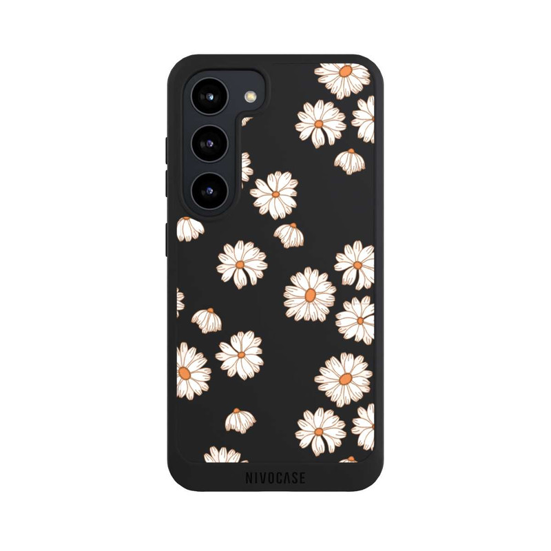 Galaxy S23 NIVOpure Fond Flower Power blanc
