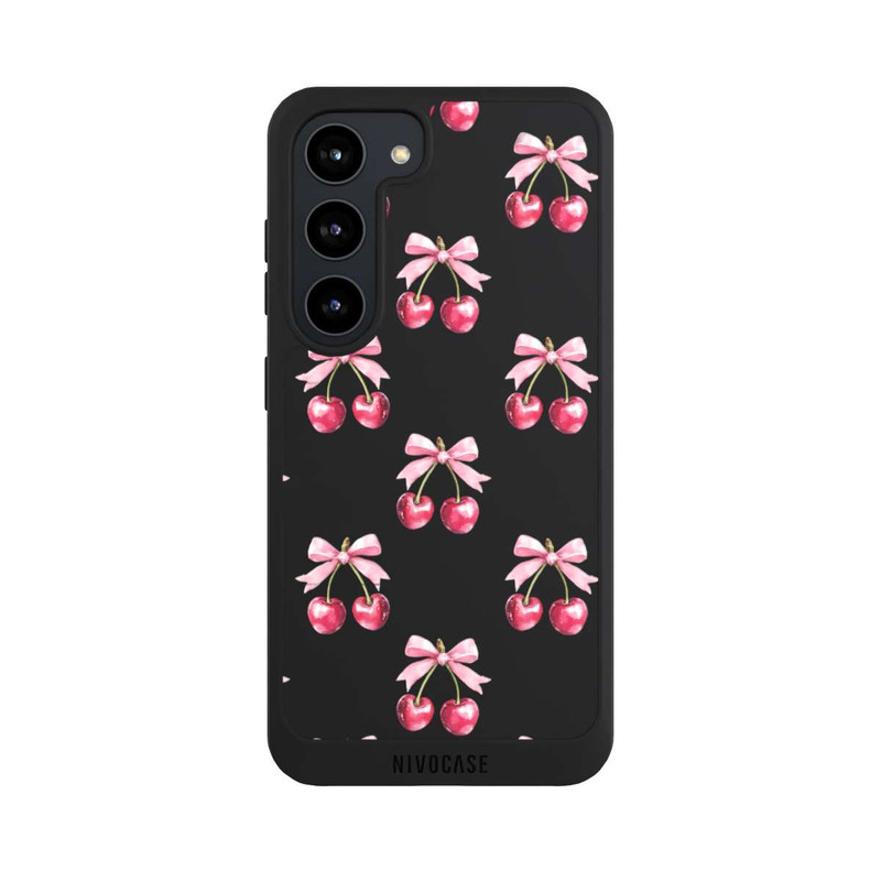Galaxy S23 NIVOpure Cherry Bow Pattern Transparent with AI