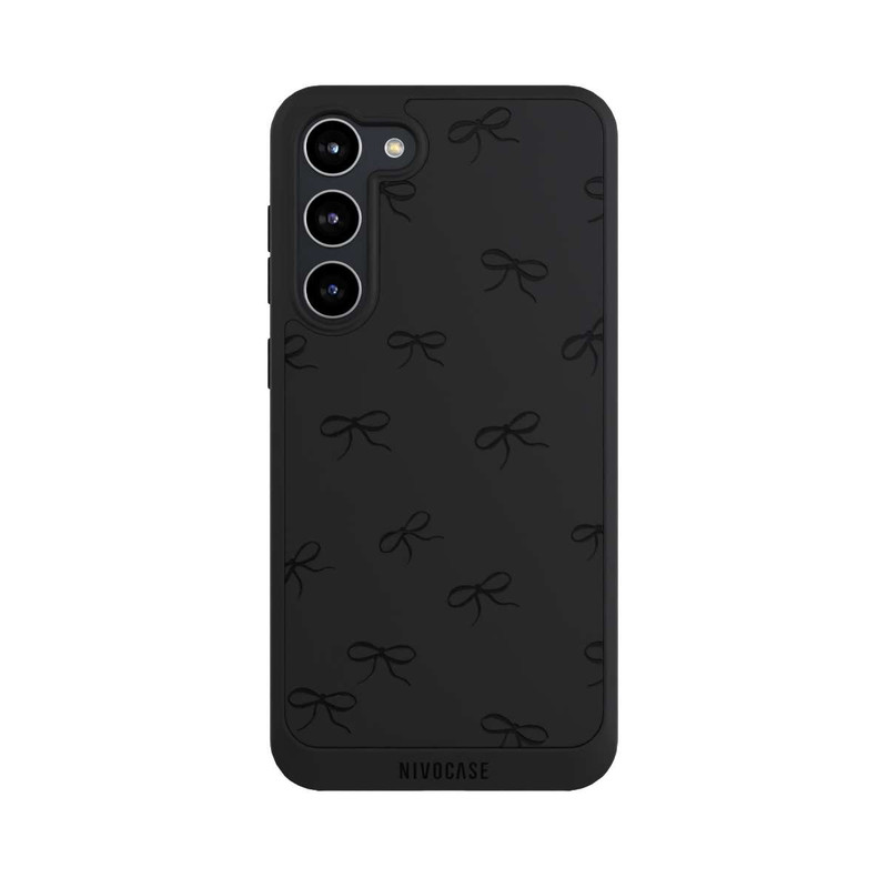 Galaxy S23 + NIVOpure Schleifen Muster Schwarz Transparent