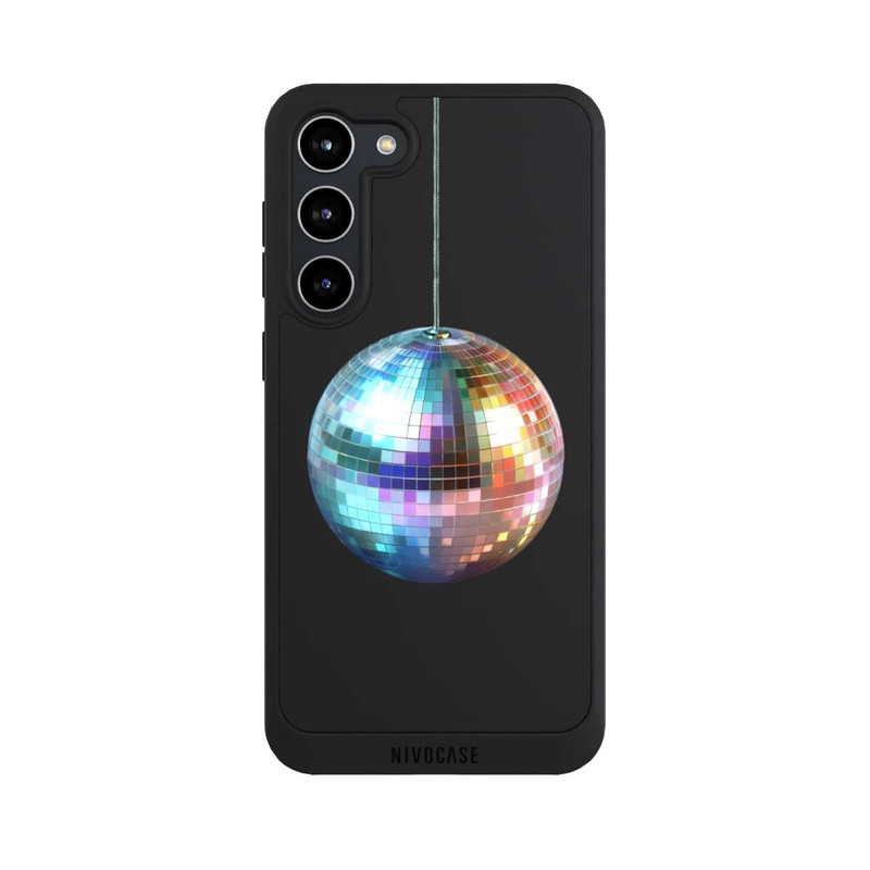 Galaxy S23 + NIVOpure Discokugel Party Blau Gold Transparent mit KI