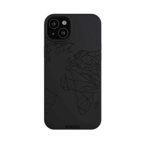 Apple iPhone 15 Plus NIVOpure Carte Polygone Noir sans Fond