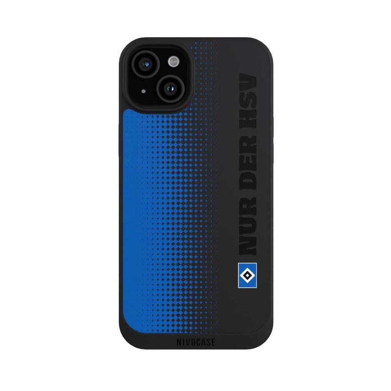 iPhone 15 Plus NIVOpure Nur der HSV - Trame losange bleue - sans fond