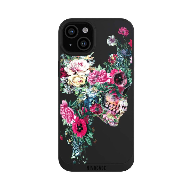 iPhone 15 Plus NIVOpure Crâne fleuri transparent