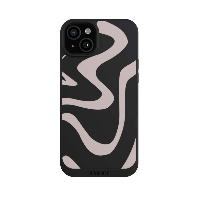 iPhone 15 Plus NIVOpure Trendy Lines Brown Transparent