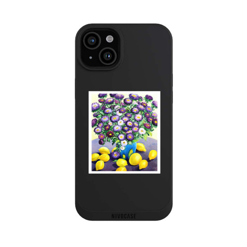Apple iPhone 15 Plus NIVOpure Purple Asters and Lemons by Christopher Ryland