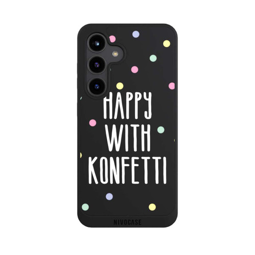 Samsung Galaxy S24 NIVOpure Happy with Konfetti White ohne Hintergrund