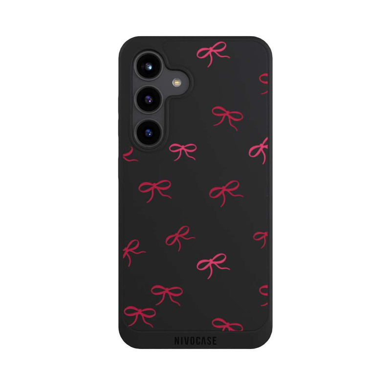 Galaxy S24 NIVOpure Bows Red Pattern Transparent