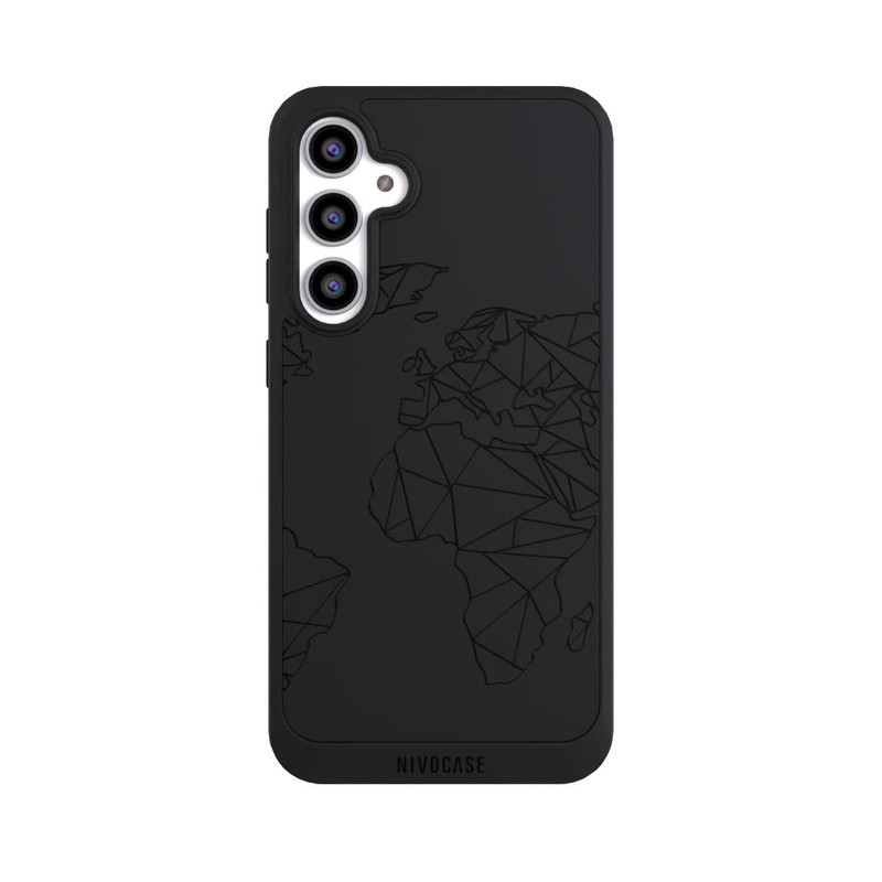 Galaxy S23 FE NIVOpure Carte Polygone Noir sans Fond