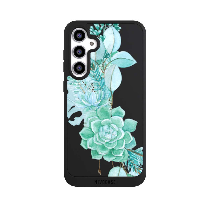 Galaxy S23 FE NIVOpure Sukkulenten Blumen Mintgrün Transparent