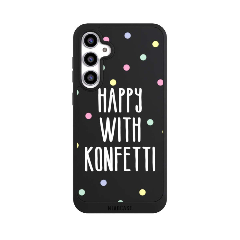 Galaxy S23 FE NIVOpure Happy with Konfetti White ohne Hintergrund