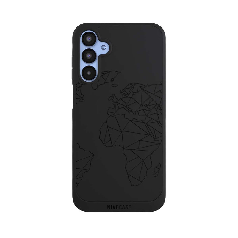 Galaxy A15 5G NIVOpure Polygon Map Black transparent