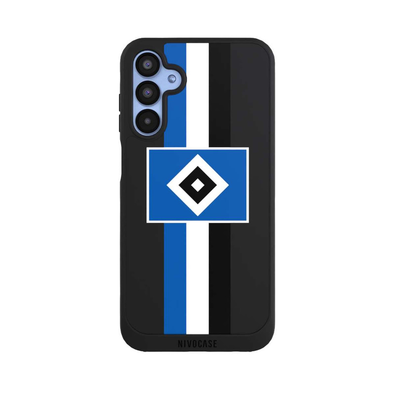 Galaxy A15 5G NIVOpure HSV Streifen - Blau-Weiß-Schwarz - ohne Hintergrund