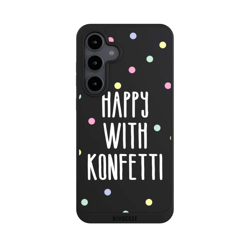 Galaxy S24 FE NIVOpure Happy with Konfetti White ohne Hintergrund
