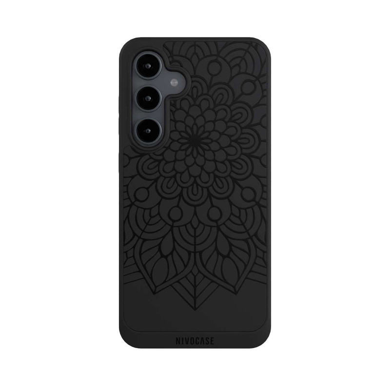Galaxy S24 FE NIVOpure Indian Mandala Schwarz ohne Hintergrund