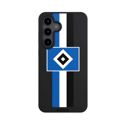Samsung Galaxy S24 FE 5G NIVOpure HSV Streifen - Blau-Weiß-Schwarz - ohne Hintergrund