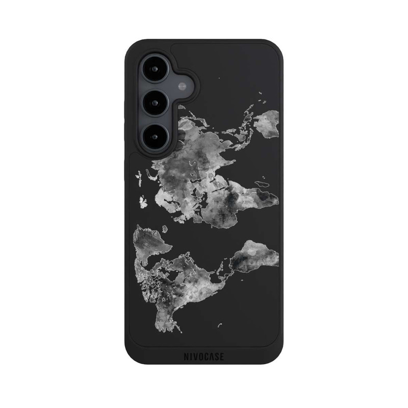 Galaxy S24 FE NIVOpure World Map Black Transparent