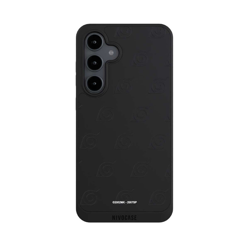 Galaxy S24 FE NIVOpure Konoha Pattern Noir sur Fond Transparent