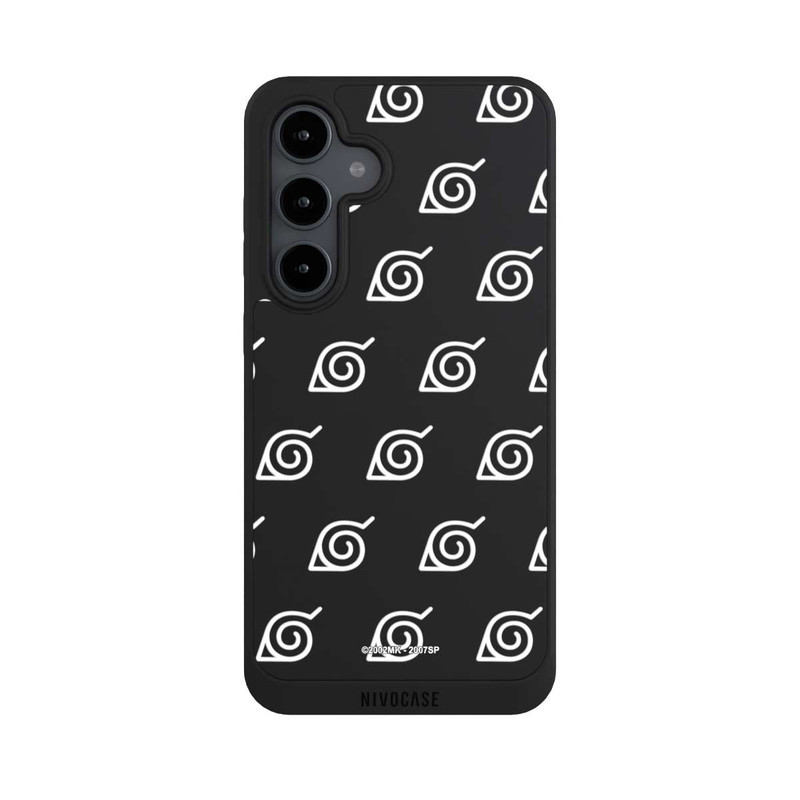 Galaxy S24 FE NIVOpure Konoha Pattern Blanc sur Fond Transparent