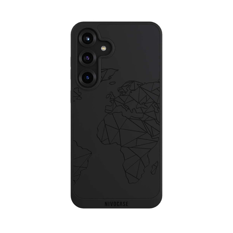 Galaxy S25 + NIVOpure Carte Polygone Noir sans Fond