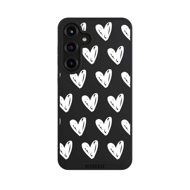 Galaxy S25 + NIVOpure Coeurs blancs transparente