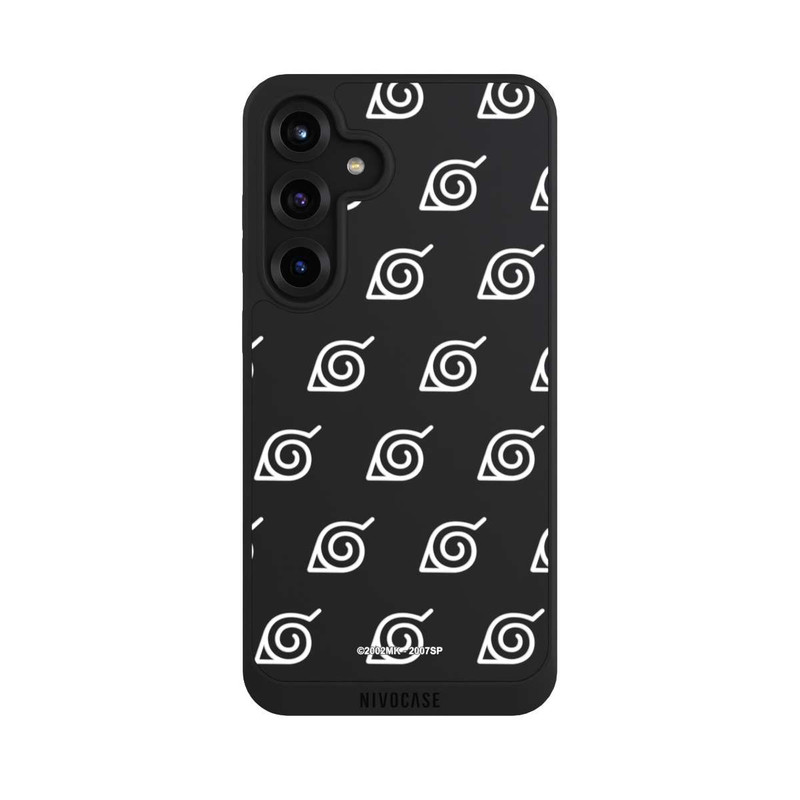 Galaxy S25 + NIVOpure Konoha Pattern Blanc sur Fond Transparent