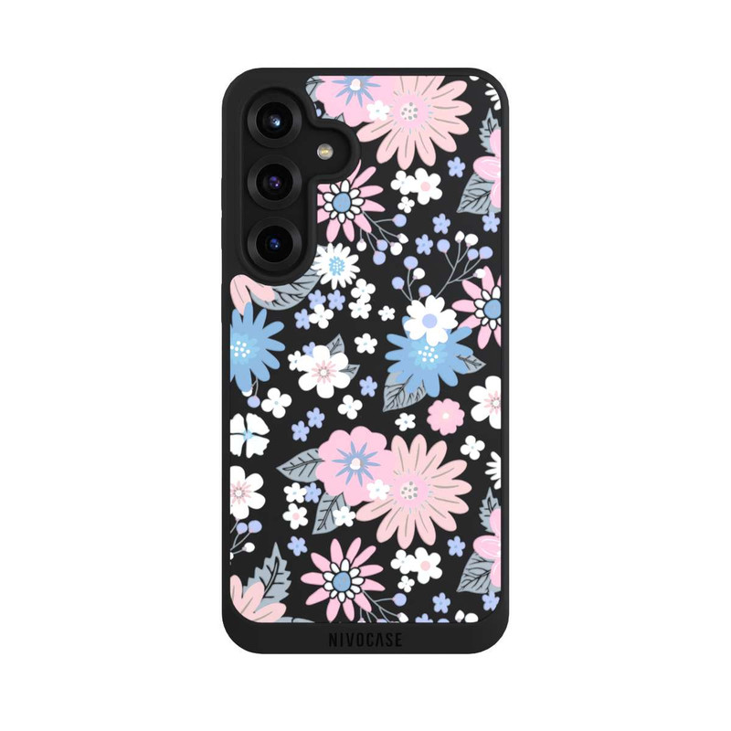 Galaxy S25 + NIVOpure Wildblumenmuster Illustration Pastell Transparent