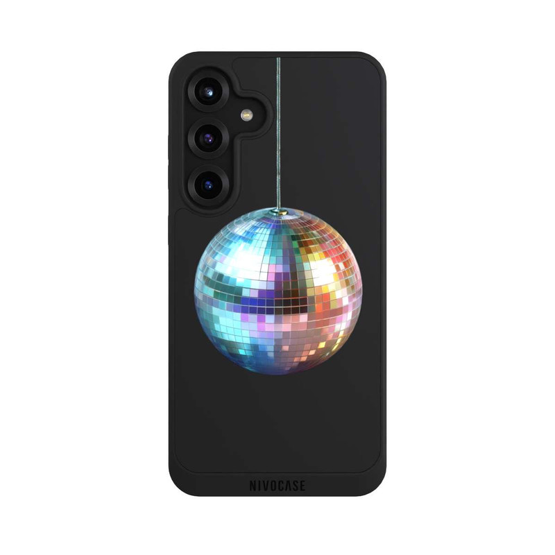 Galaxy S25 + NIVOpure Discokugel Party Blau Gold Transparent mit KI