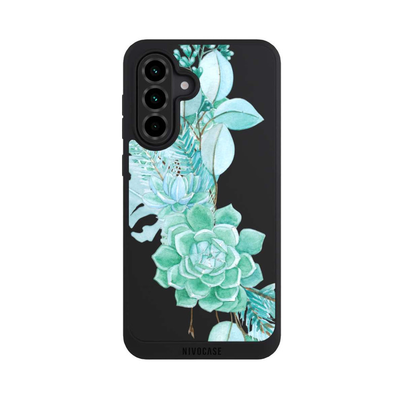 Galaxy A36 5G NIVOpure Sukkulenten Blumen Mintgrün Transparent