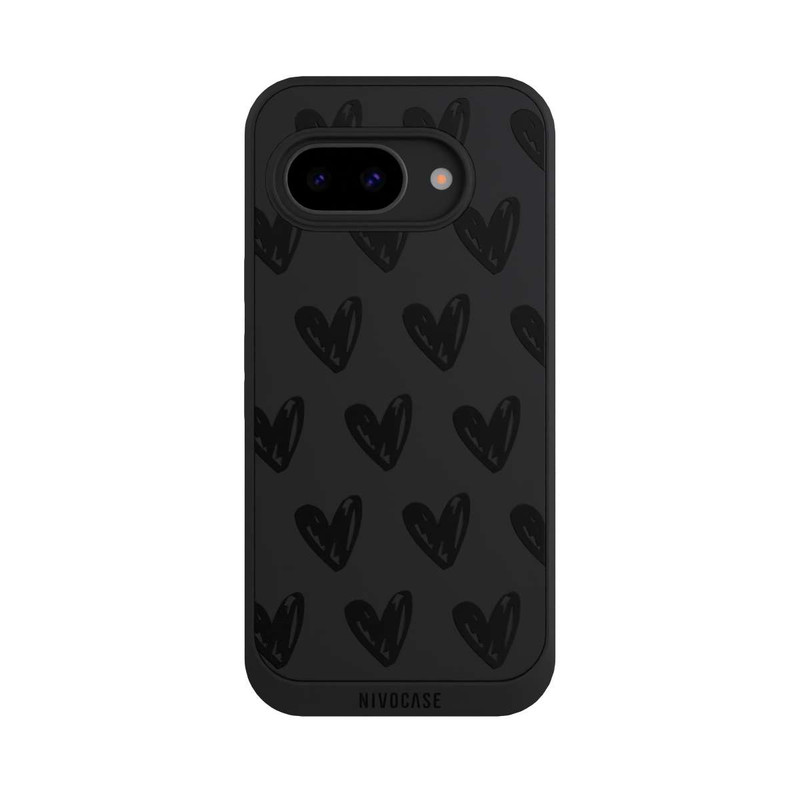 Pixel 9 a NIVOpure Herzen Schwarz ohne Hintergrund