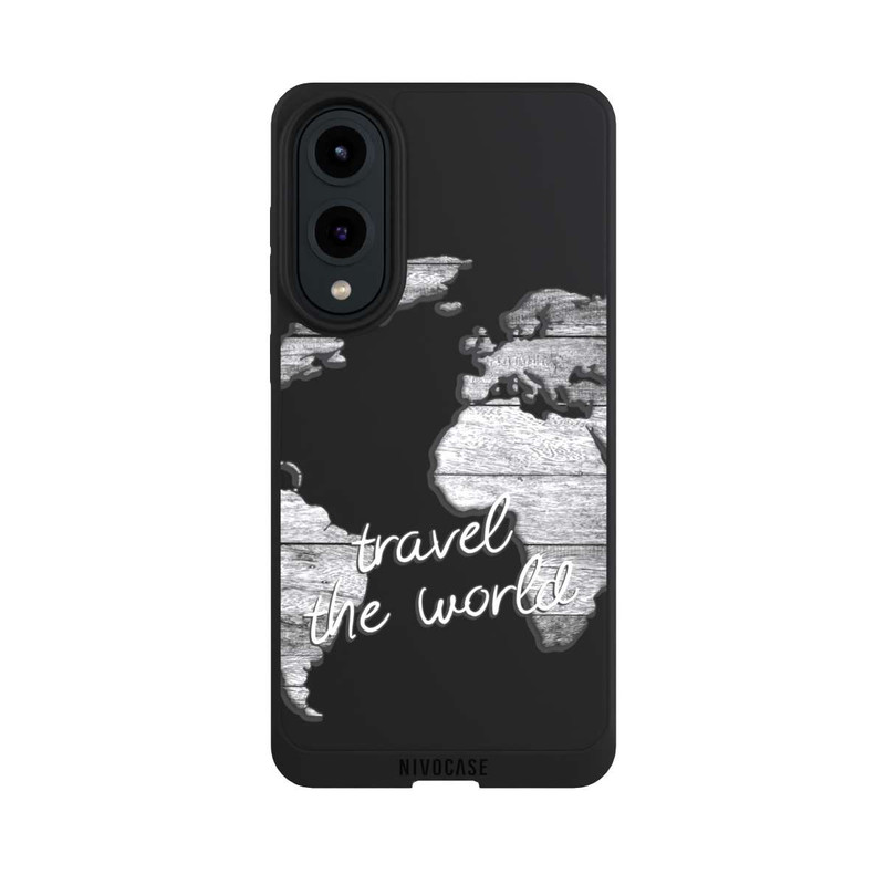 Galaxy S25 Edge NIVOpure Carte du Monde Bois sans Fond